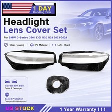 Pair Front Headlight Lens Coverglue For 2023-2024 Bmw 3-series 330e Xdrive Pair Front Headlight Lens Coverglue For 2023-2024 Bmw 3-series 330e Xdrive