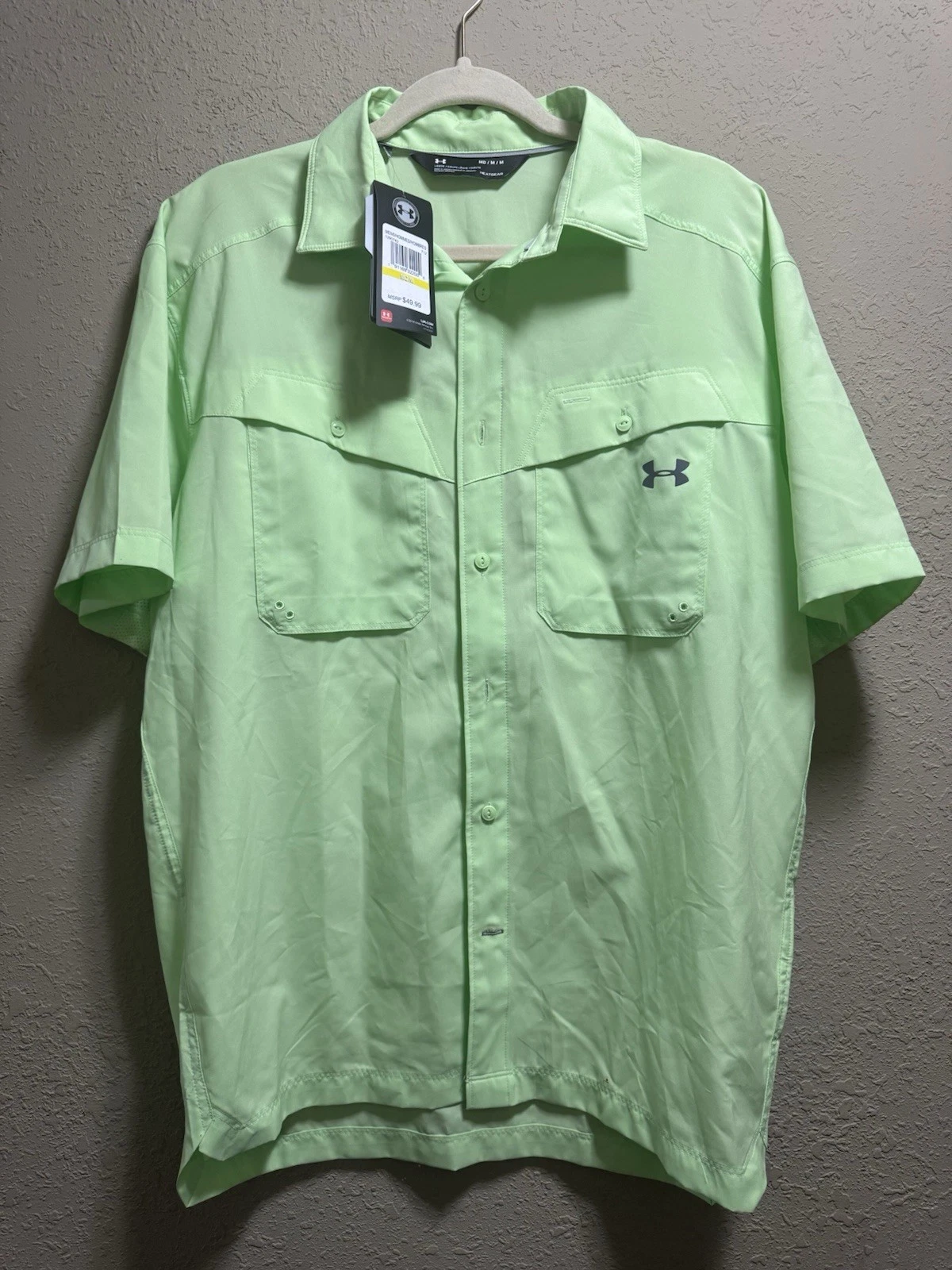under armor heat gear shirt Medium Green NWT