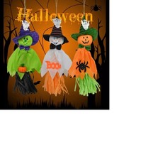 Scary Halloween Ghost Windsock Hanging Scarecrow Witches Pendants Set of 3