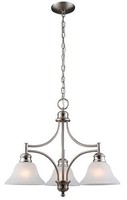 Satin Nickel With White Alabaster Glass 3 Light Chandelier Satin Nickel With White Alabaster Glass 3 Light Chandelier