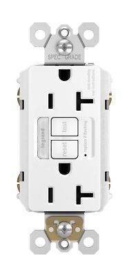 Legrand radiant 2097NTLTRW 20 Amp Night Light GFCI Self Test Tamper-Resistant...