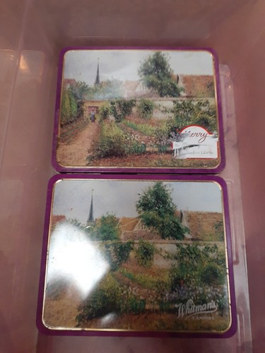 Whitman’s Candies Hinged Tin ”Vegetable Garden” by Camille Pissarro Lot Of 2