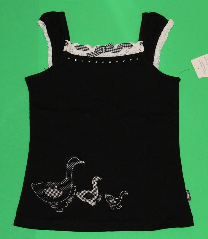 5 NWT Pumpkin Patch MILLIE THE DUCK Black Ducks Tank TOP Shirt Girls 