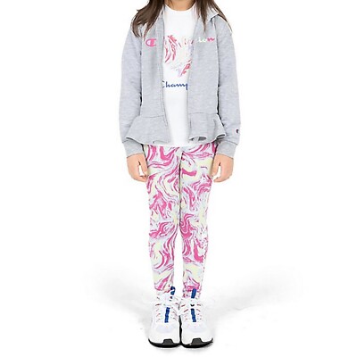 Champion Girls' 3T Lightweight Active Set; Jacket, Tee, Leggings