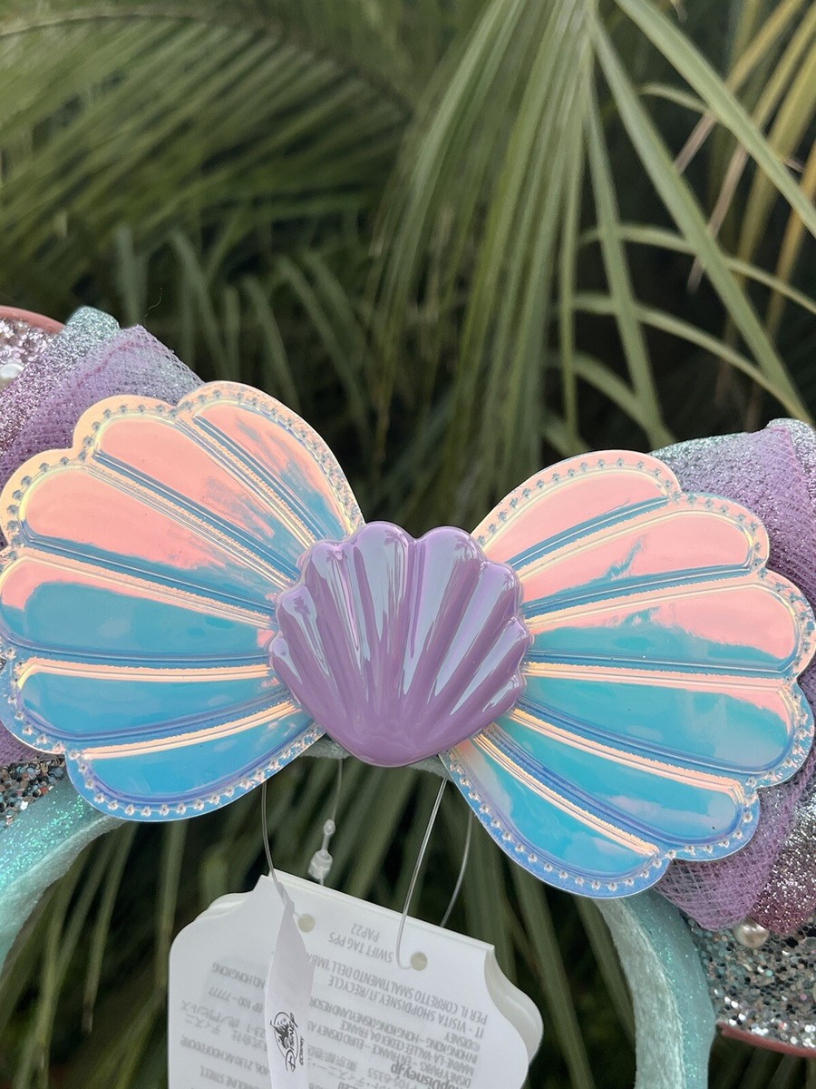 Disney Parks The Little Mermaid Seashell Pearls Minnie Ears Headband Disney Parks Ariel Little Mermaid Seashell Pearl Minnie Ears  main image 4