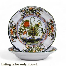 Deruta of Italy FAENZA CARNATION: RIM PASTA SOUP SCALLOPED PLATE, 002-FAE, new