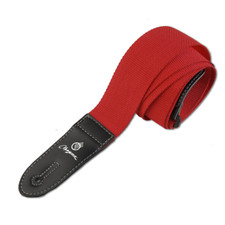 Magma Leathers 2" Soft-hand Polypropylene Guitar Strap with Leather Ends Red FB