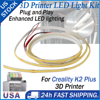 White LED Light COB Light Strip w/ Adhesive Kit For Creality K2 Plus 3D Printer