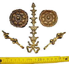 5x Deko Zierteile Relieffiguren Bronze 19. Jh.