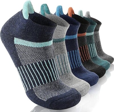 6 Pairs Merino Wool Ankle Hiking Running Socks Compression Support Thick Cushion