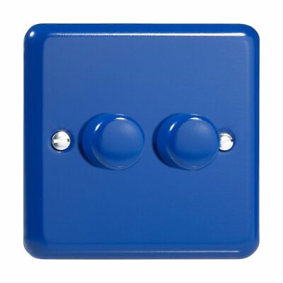 Varilight JYP252.RB Primary Reflex Blue 2 Gang 2 Way DEL Dimmer 0-100 W V-pro