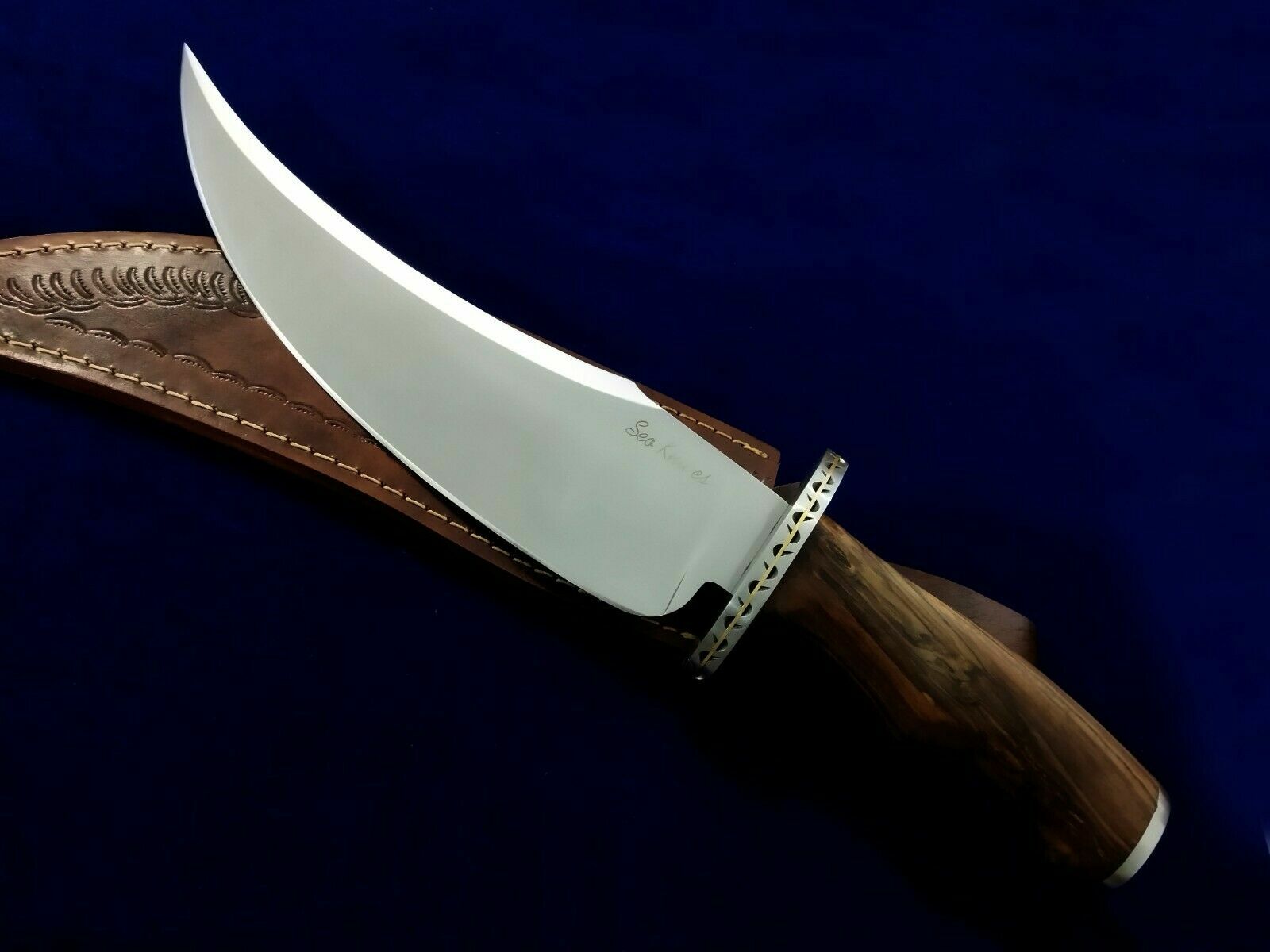 Handmade D2 Tool Steel Bowie Knife Leather Sheath