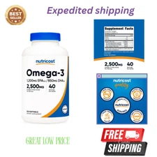 Nutricost Omega 3 Fish Oil - 2500MG, 120 Softgels (40 Serv) - 3x Strength