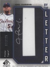 2006 SP Authentic - By the Letter Autographs Joel Zumaya #BL-JZ Letter U /125...