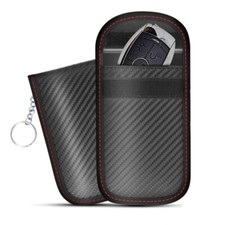 Auto Schlüssel Schutz RFID Funk Blocker Tasche Etui Hülle Carbon für VW