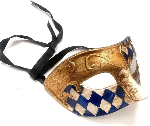 Mens Masquerade Mask Venetian Handmade Hand paint Eye Mask Dress up Birthday - Picture 29 of 35