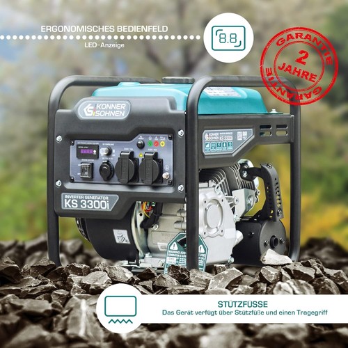 Generador de corriente inversor KS 3300i corriente de emergencia grupo electrógeno generador 3300W - Imagen 4 de 13