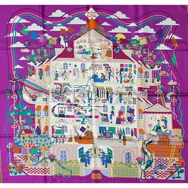 HERMES La Maison Des Carres Silk Scarf