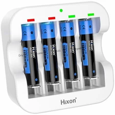 Hixon AAA Lithium Batteries 1.5V AAA Rechargeable Lithium Batteries with Charger
