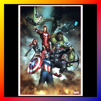 ADI GRANOV Signed ART PRINT Iron Man AVENGERS Captain America BLACK ...