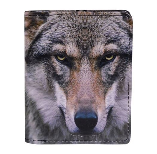 Маленький кошелек на молнии с портретом Волка от Shagwear, НОВЫЙ В НАЛИЧИИ