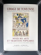 Original 1953 Mourlot Lithograph Exhibition Poster - Paris Musee - Toulouse Rare