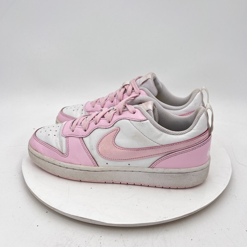 Nike Court Borough Low 2 Youth Size 7Y Women 8.5 DQ0492-100 White Pink Foam Shoe - Picture 7 of 13