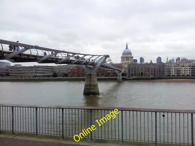 Photo 6x4 The Millennium Bridge over the Thames with St Paul's Cathedral  c2012