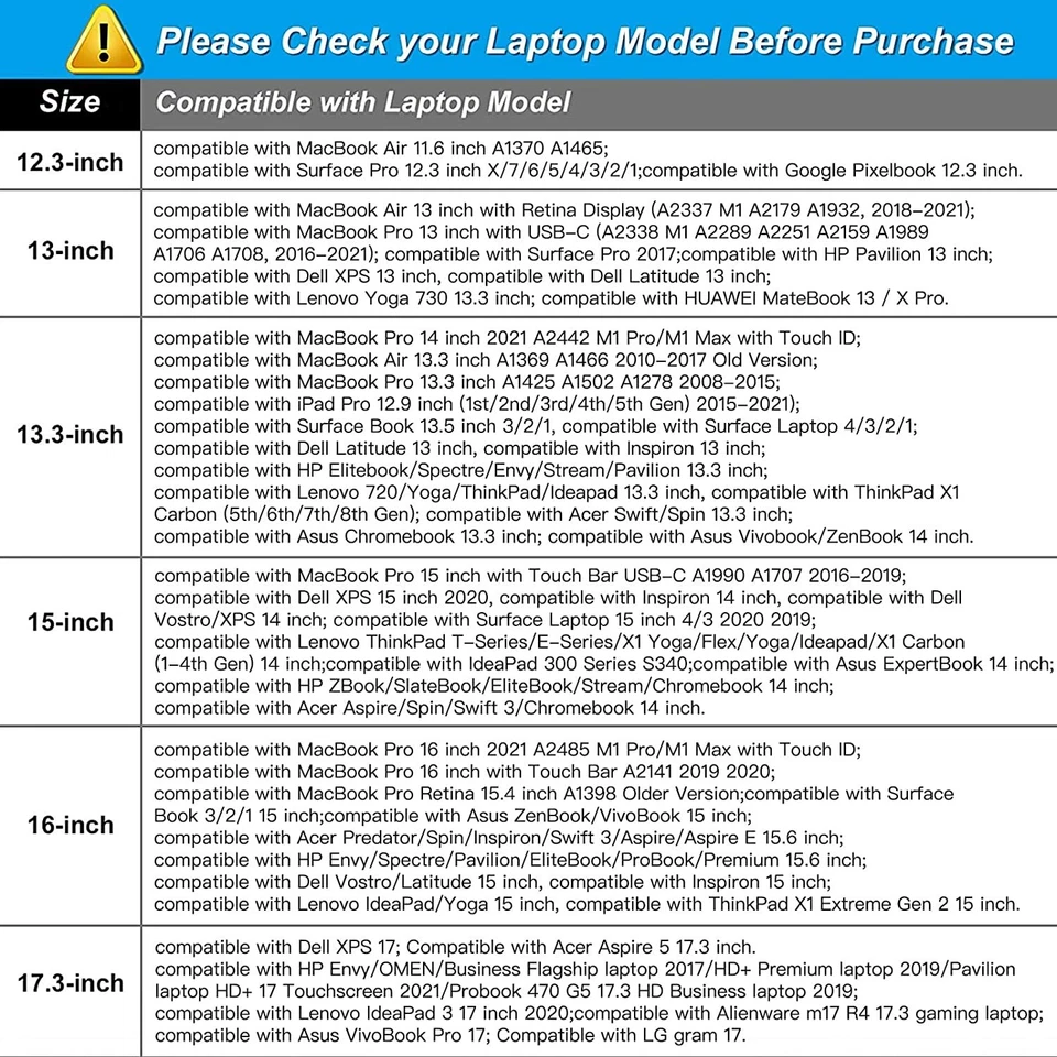 Laptop Sleeve Bag for MacBook Air Pro 13 M1 M2 Case 14 15 16 17 inch Briefcase - Image 2 of 4