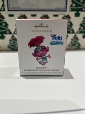 Poppy Trolls Dreamworks Navidad Sello Recuerdo Miniatura Adorno Nuevo en Caja