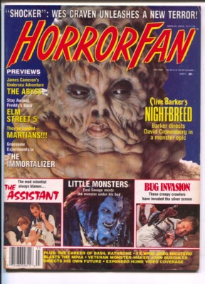 MAG: Horror Fan #3 1989-Basil Rathbone-Nightmare On Elm Street 5-The Abyss-FN