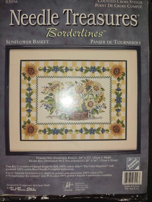 Needle Treasures Borderlines Sonnenblumenkorb Gezählt Kreuzstich Kit
