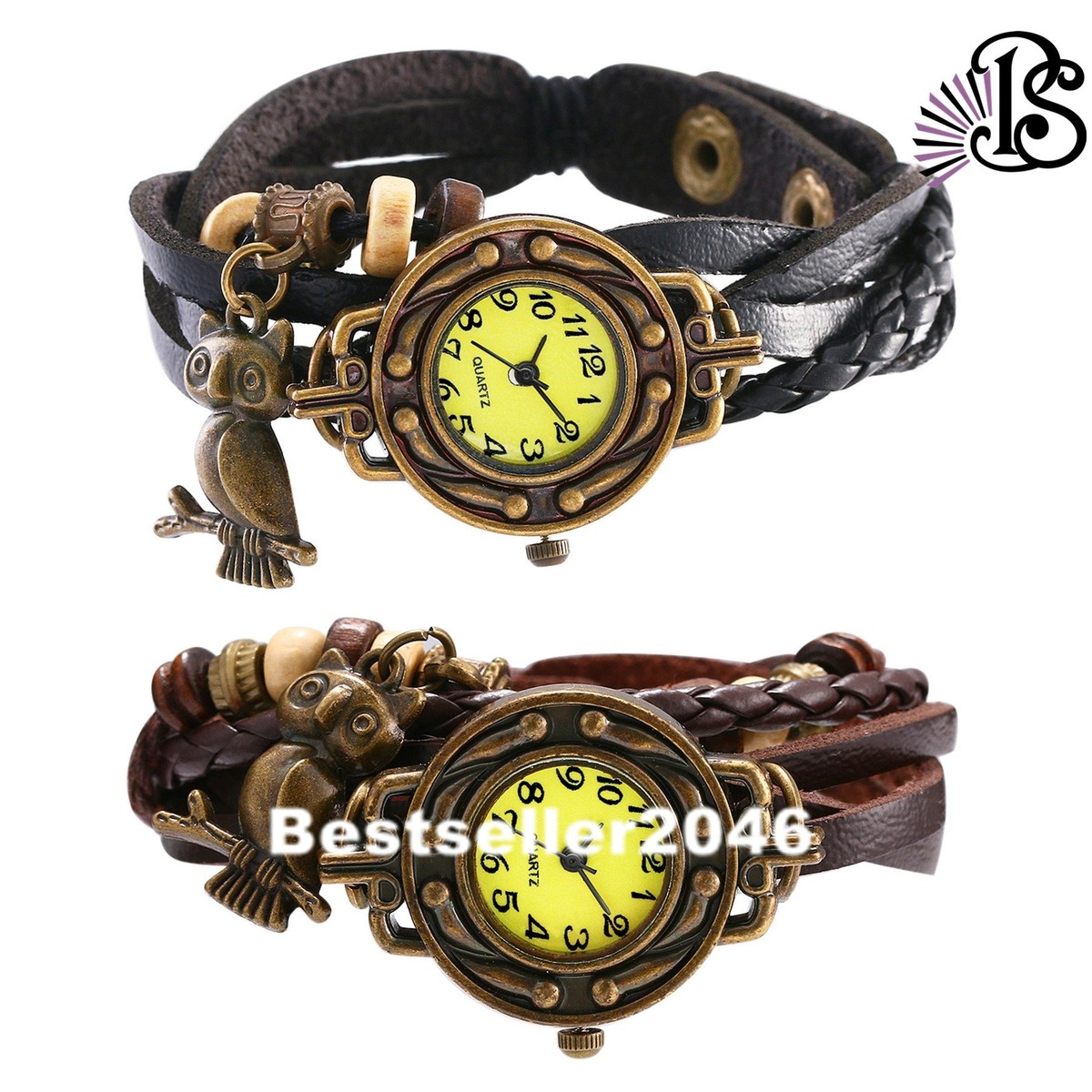 Brand New Owl Watch with Stainless Steel Back, Japan Movement‎ & Stretch Band L main image 3
