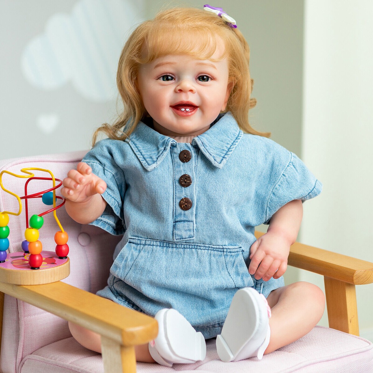 24in Cute Reborn Baby Dolls Realistic Girl Soft Silicone RealLife