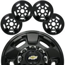4 Black 2011-19 Silverado 2500 3500 Hd 17 Alloy Wheel Skins Rim Covers Hub Caps
