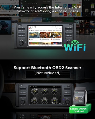 7" Android 13 DAB+ Apple CarPlay Car Stereo Radio GPS SatNav For BMW E39 520 530 - Picture 15 of 21