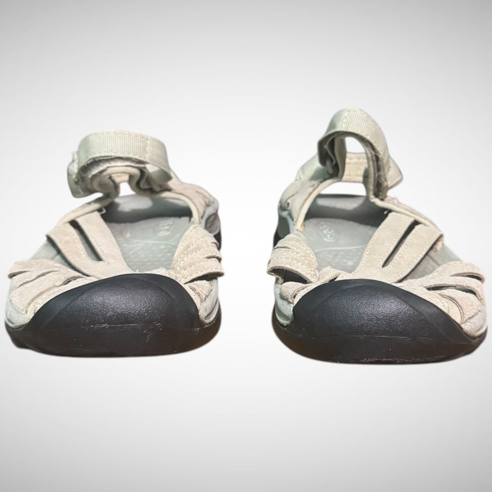 Sandali Keen donna 8 5 tinta unita bianchi slip on usati cinturini