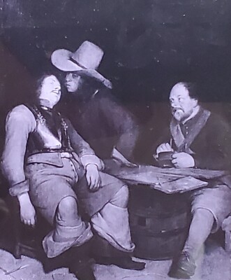 Three Soldiers in a Kitchen, Gerard ter Borch, Magic Lantern Glass Slide