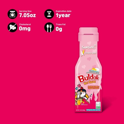 2 BOTTLE Samyang Buldak Carbonara Hot Sauce - Spicy Chicken Flavor 7.05 oz /200g - 第 3/8 張圖片