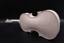 4/4 White Violin Flame Maple Spruce Professional Handmade Violin Unfinished DIY