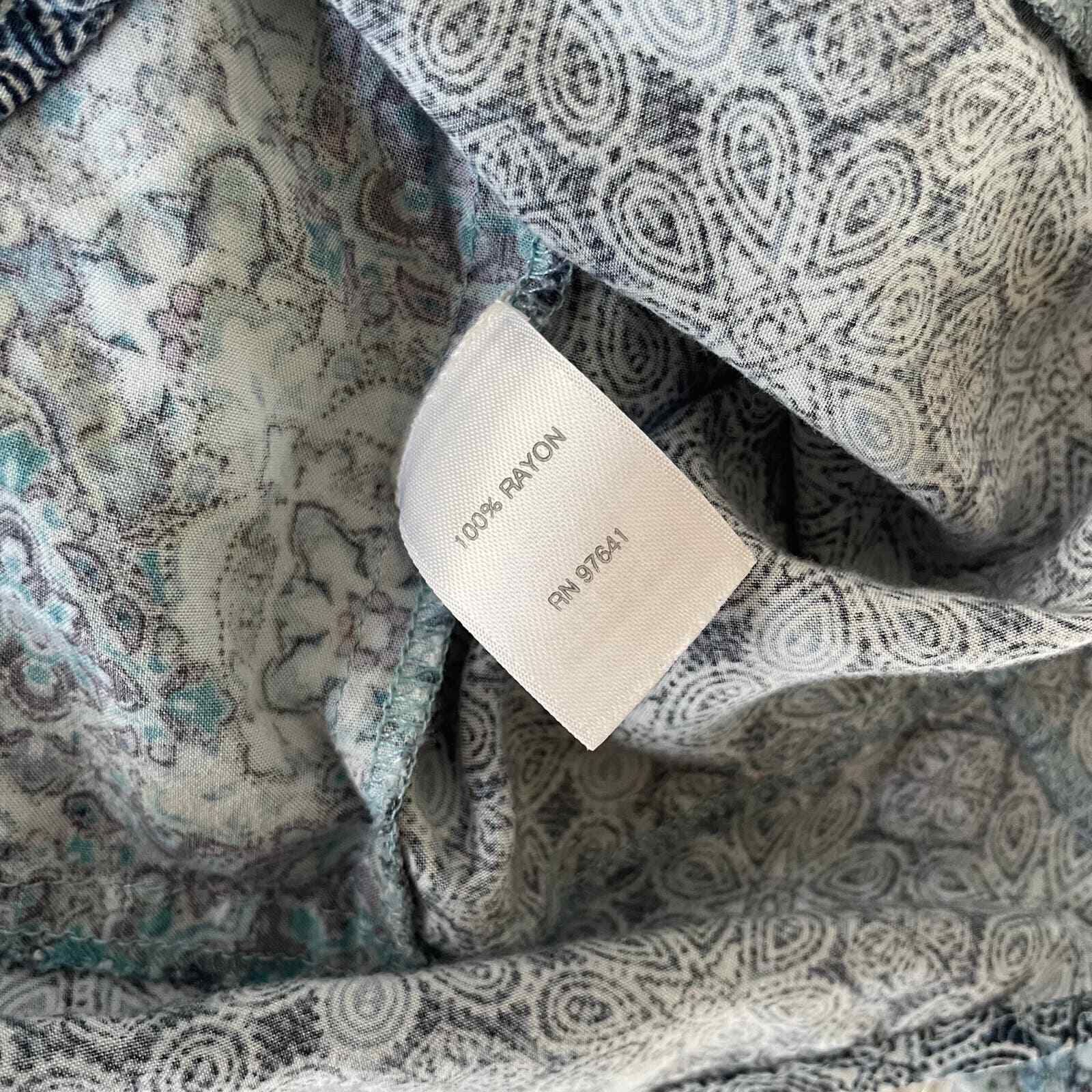 J. Jill Size L Gray Patchwork half Buttondown siz… - image 9