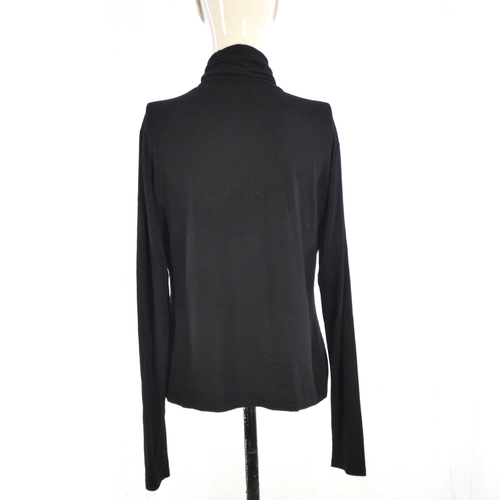 HM Polo Roll Neck Top Blouse Black Long Sleeve Casual Essential Minimalist L - Picture 5 of 8