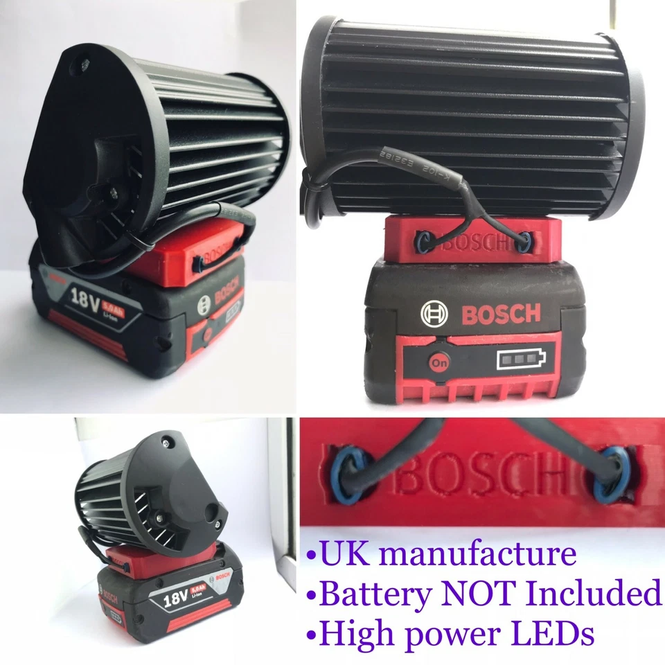 Bosch Compatible 18v LED Work Light Torch Flood Light High Brightness Lithium - Image 4 of 4