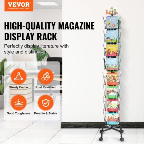 Greeting Cards Display Rack, 32 Pockets Rotating Postcard Brochure Display Stand - Picture 2 of 7