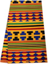 KENTE Print African Ankara Wax Print, 100 Cotton, Sell by 6 Yards