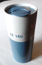 New "BE YOU" Old East Main Company Stoneware Travel Coffee Mug with Lid