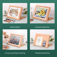 Adjustable A3 Wooden Drawing Board -Tabletop Artist Easel for Craft & Design