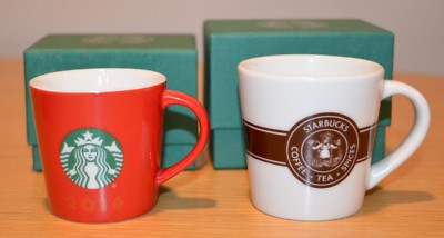 2 New STARBUCKS Advertising Demi Cups (Red, White) 3 fl. oz. | eBay