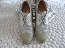 MJUS - Sneaker /Halbschuhe/ Schnürer grün gold beige Echt Leder Gr. 39