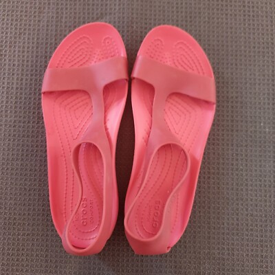 Crocs Serena T-Strap Iconic Comfort Sandals Watermelon Pink Women's Size  Wide